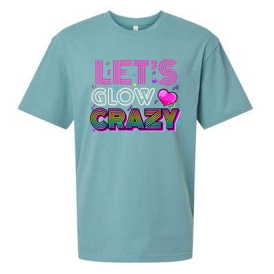 Party 80s Group Team Lets Crazy Retro Colorful Quote Glowing Sueded Cloud Jersey T-Shirt