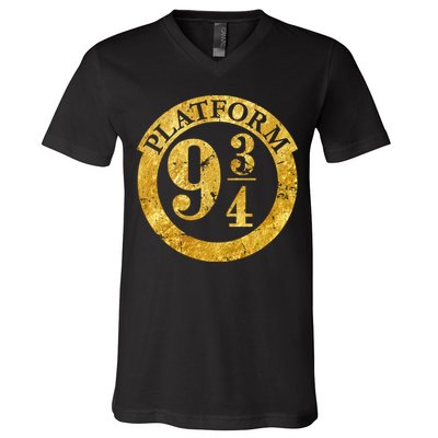 Platform 9 34 Golden Logo V-Neck T-Shirt