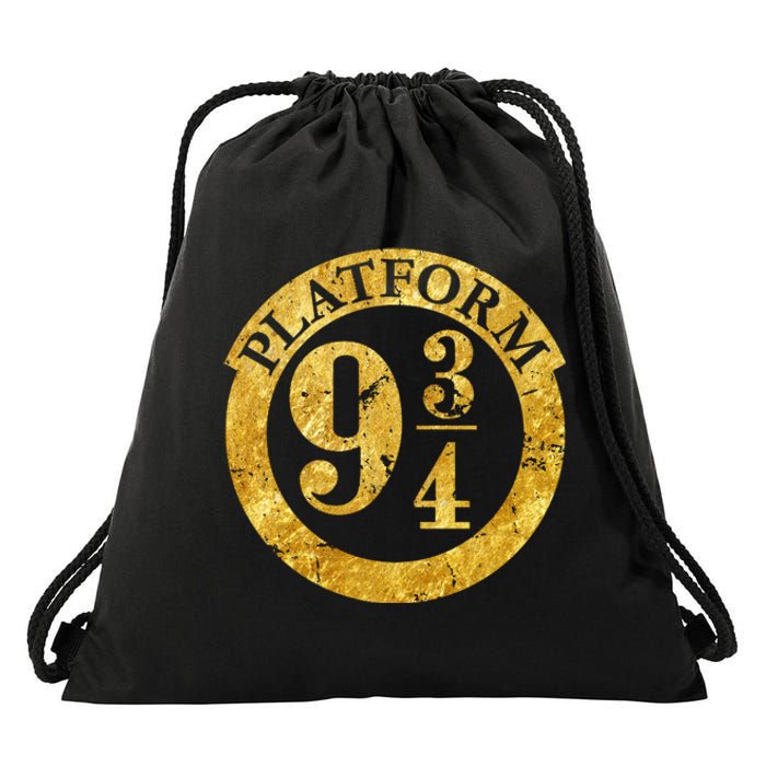 Platform 9 34 Golden Logo Drawstring Bag