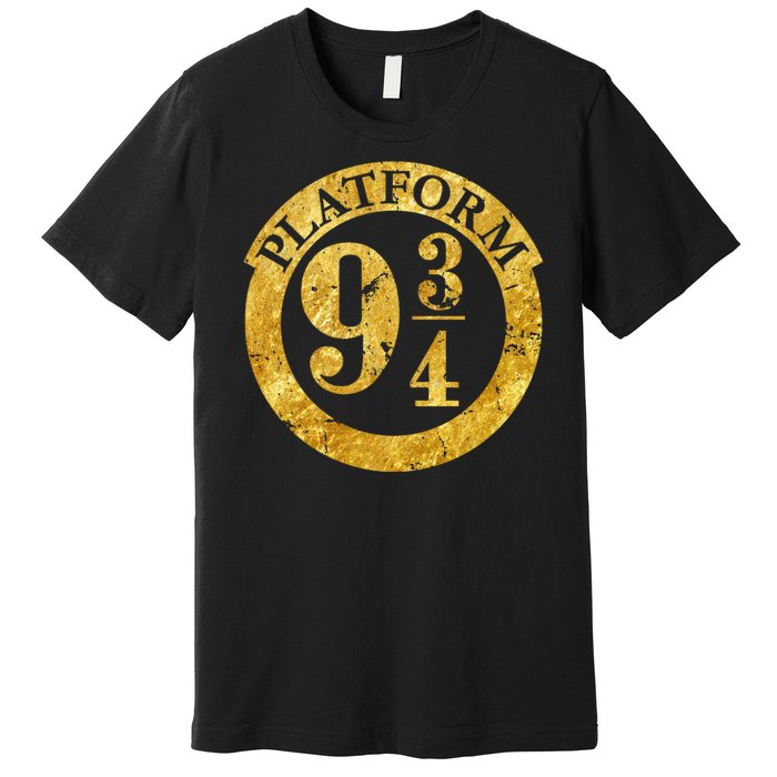 Platform 9 34 Golden Logo Premium T-Shirt