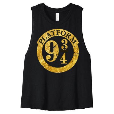 Platform 9 34 Golden Logo Women's Racerback Cropped Tank