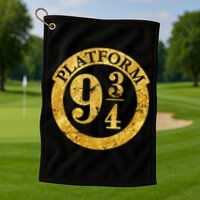 Platform 9 34 Golden Logo Golf Towel