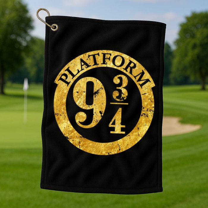 Platform 9 34 Golden Logo Golf Towel