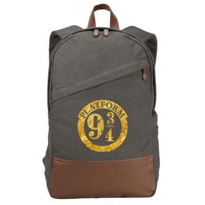 Platform 9 34 Golden Logo Cotton Canvas Backpack