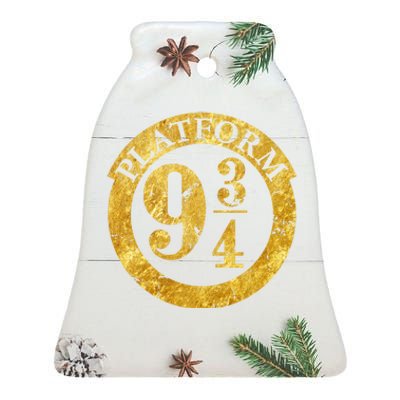 Platform 9 34 Golden Logo Ceramic Bell Ornament