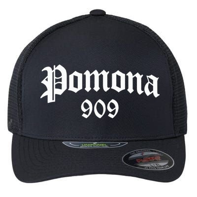 Pomona 909 Area Code Og Chicano Pride Mexican Tattoo Biker Flexfit Unipanel Trucker Cap