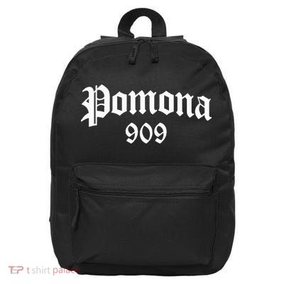 Pomona 909 Area Code Og Chicano Pride Mexican Tattoo Biker 16 in Basic Backpack