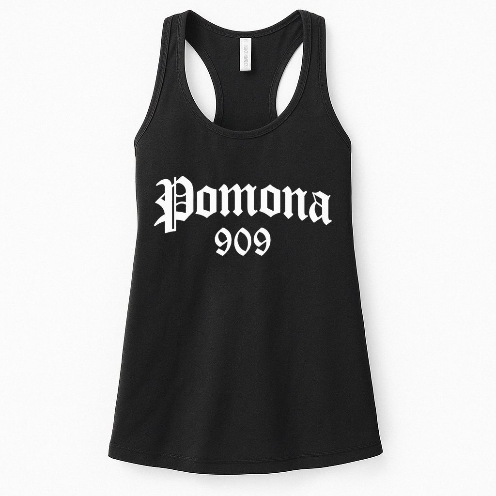 Pomona 909 Area Code Og Chicano Pride Mexican Tattoo Biker Womens Tank Top