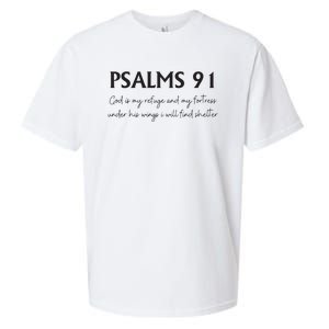 Psalms 91 Bible Verse Sueded Cloud Jersey T-Shirt