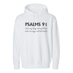 Psalms 91 Bible Verse Garment-Dyed Fleece Hoodie