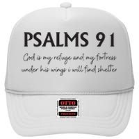 Psalms 91 Bible Verse High Crown Mesh Back Trucker Hat