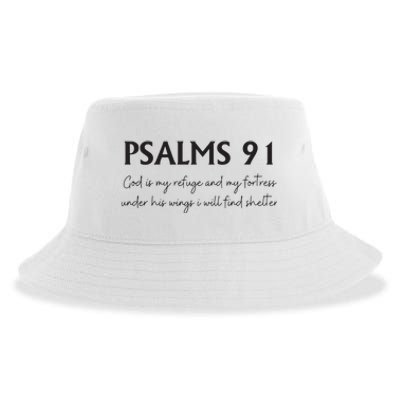 Psalms 91 Bible Verse Sustainable Bucket Hat