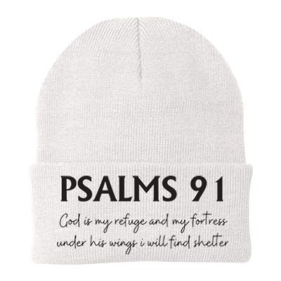 Psalms 91 Bible Verse Knit Cap Winter Beanie