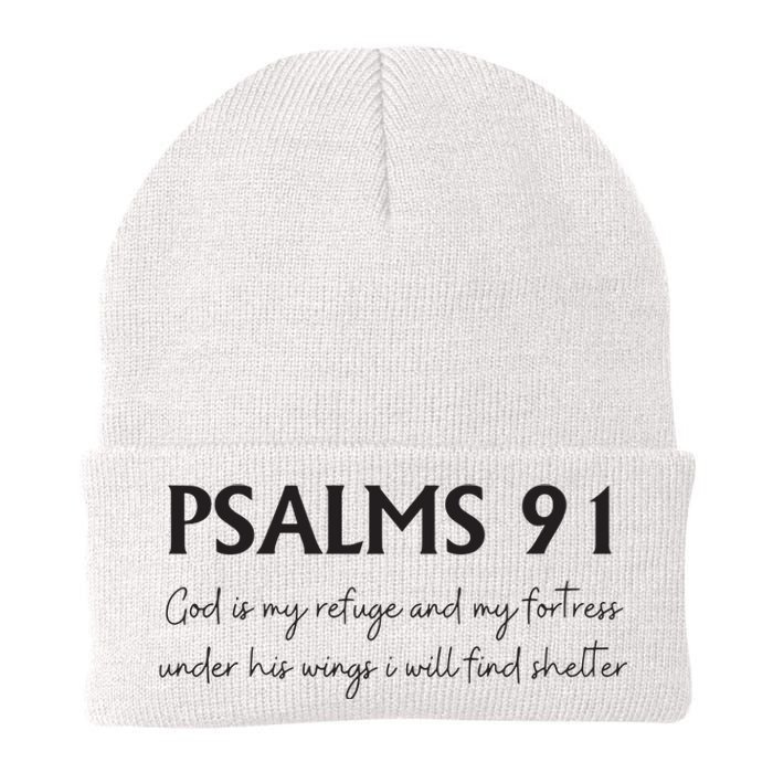 Psalms 91 Bible Verse Knit Cap Winter Beanie