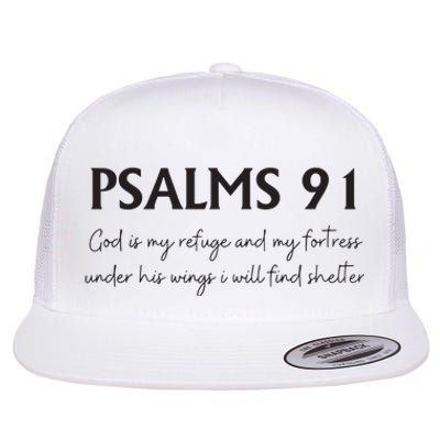 Psalms 91 Bible Verse Flat Bill Trucker Hat