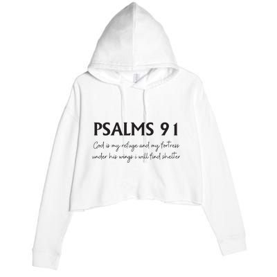 Psalms 91 Bible Verse Crop Fleece Hoodie