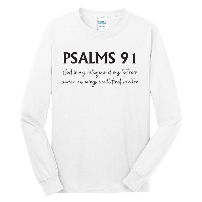 Psalms 91 Bible Verse Tall Long Sleeve T-Shirt