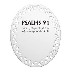 Psalms 91 Bible Verse Ceramic Oval Ornament