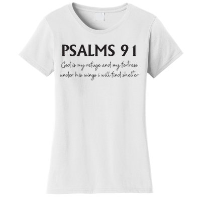 Psalms 91 Bible Verse Women's T-Shirt