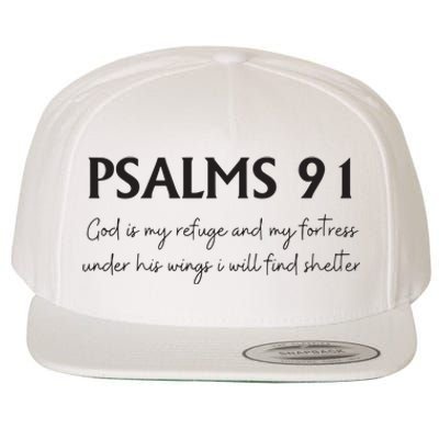 Psalms 91 Bible Verse Wool Snapback Cap