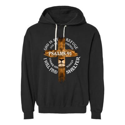 Psalms 91 Christian Blessed Religious Hymn Christ Jesus Love Garment-Dyed Fleece Hoodie