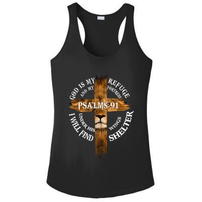 Psalms 91 Christian Blessed Religious Hymn Christ Jesus Love Ladies PosiCharge Competitor Racerback Tank