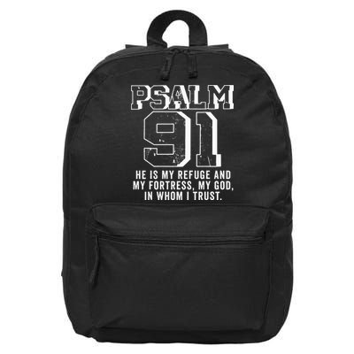 Psalm 91 Christian Bible Verse God Is My Refuge Psalm 91 16 in Basic Backpack
