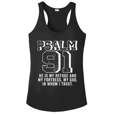 Psalm 91 Christian Bible Verse God Is My Refuge Psalm 91 Ladies PosiCharge Competitor Racerback Tank