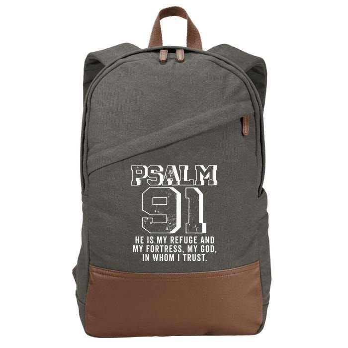 Psalm 91 Christian Bible Verse God Is My Refuge Psalm 91 Cotton Canvas Backpack
