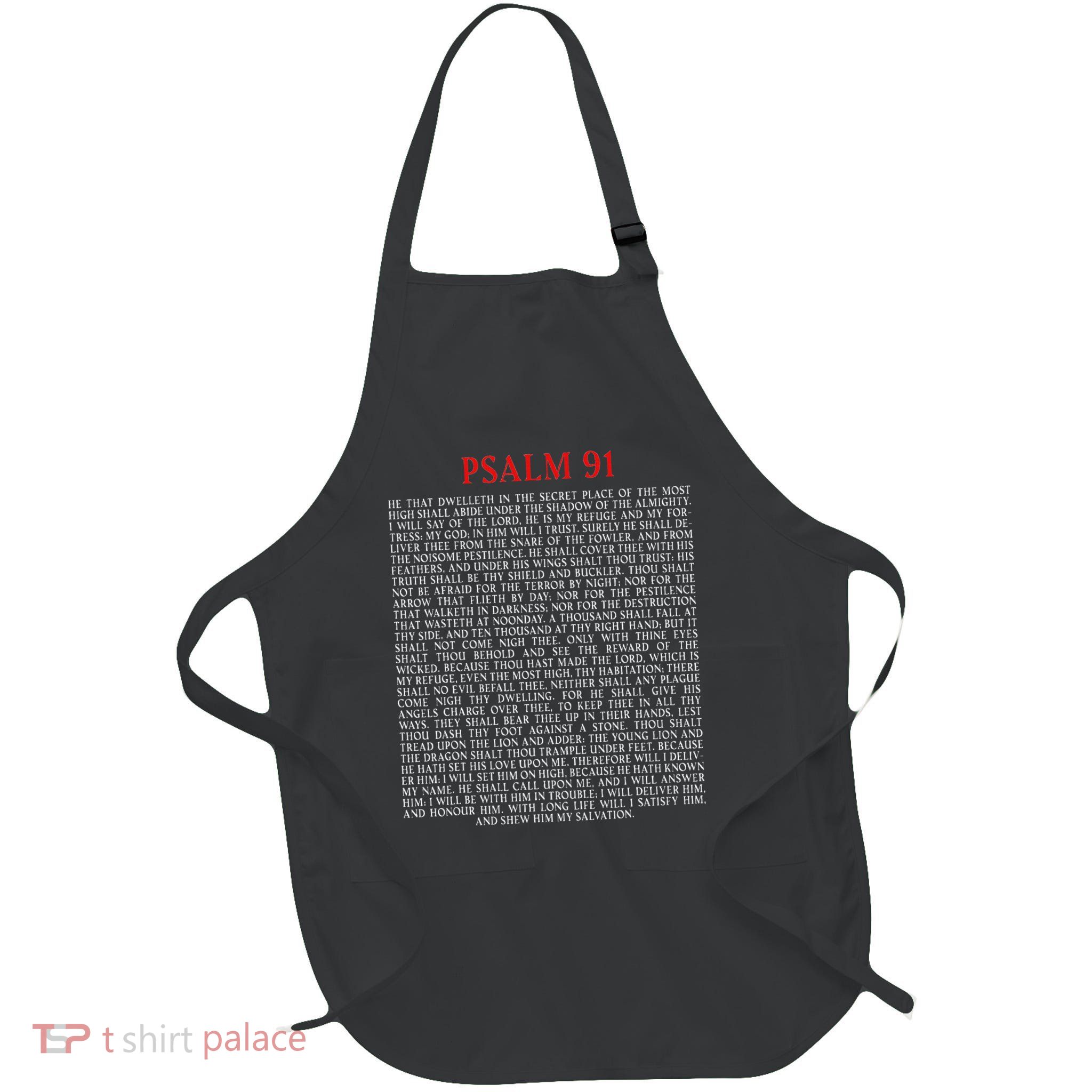 Psalms 91 Full Kjv Bible Verse Protection & Safety Blessing Full-Length Apron With Pockets