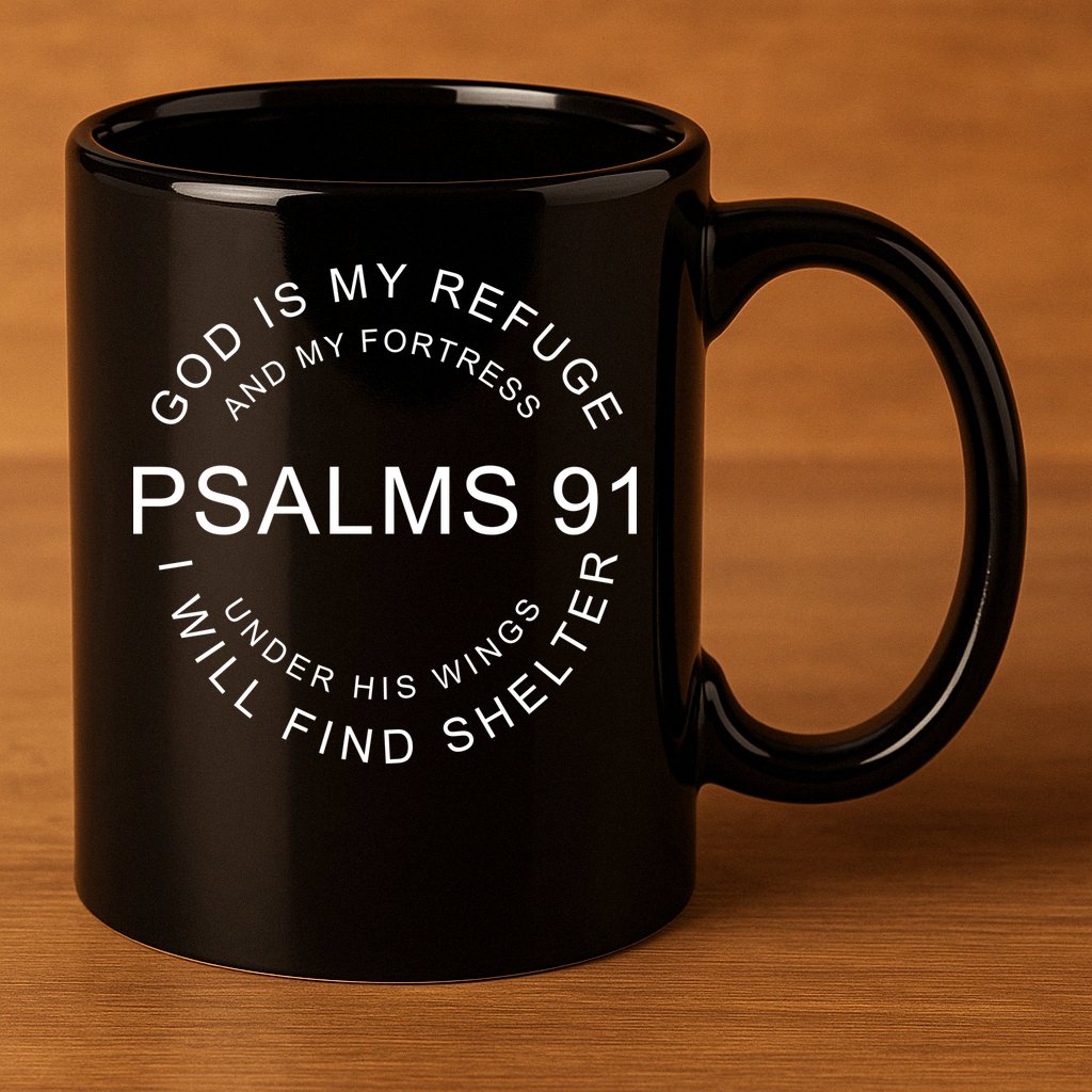 Pslams 91 God Is My Refuge 11oz C Handle Ceramic Mug