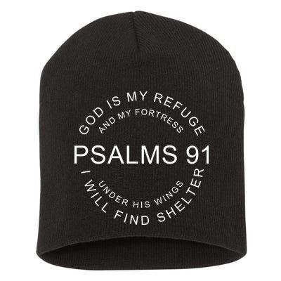 Pslams 91 God Is My Refuge Short Acrylic Beanie
