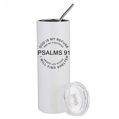 Pslams 91 God Is My Refuge Stainless Steel Tumbler