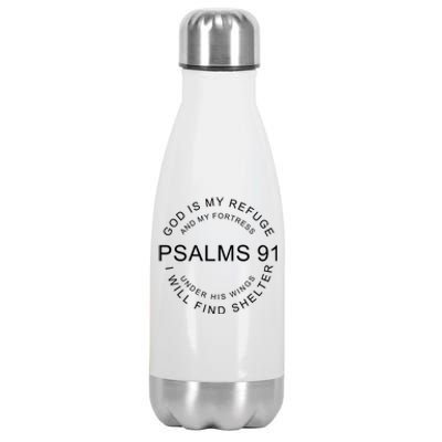 Pslams 91 God Is My Refuge Stainless Steel Insulated Water Bottle