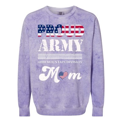 Proud Army 10th Mountain Division Mom Gift Colorblast Crewneck Sweatshirt