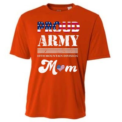 Proud Army 10th Mountain Division Mom Gift Cooling Performance Crew T-Shirt