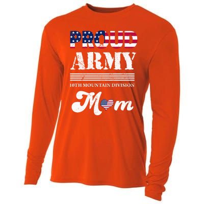 Proud Army 10th Mountain Division Mom Gift Cooling Performance Long Sleeve Crew