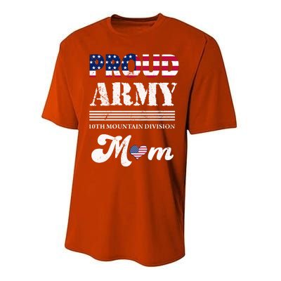 Proud Army 10th Mountain Division Mom Gift Performance Sprint T-Shirt