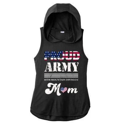 Proud Army 10th Mountain Division Mom Gift Ladies PosiCharge Tri-Blend Wicking Draft Hoodie Tank