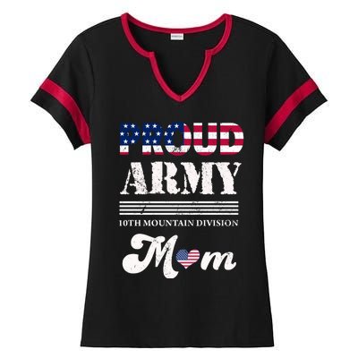 Proud Army 10th Mountain Division Mom Gift Ladies Halftime Notch Neck Tee