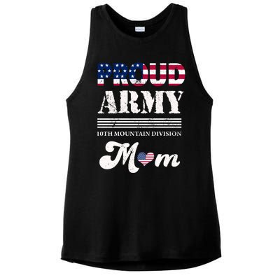 Proud Army 10th Mountain Division Mom Gift Ladies PosiCharge Tri-Blend Wicking Tank