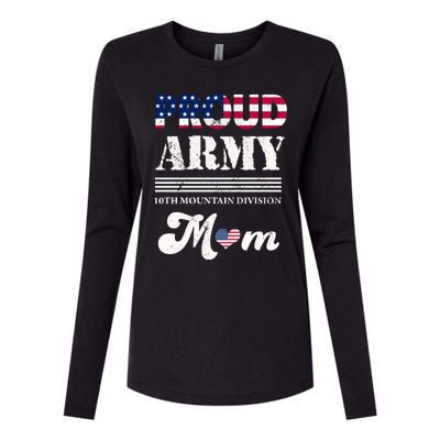 Proud Army 10th Mountain Division Mom Gift Womens Cotton Relaxed Long Sleeve T-Shirt