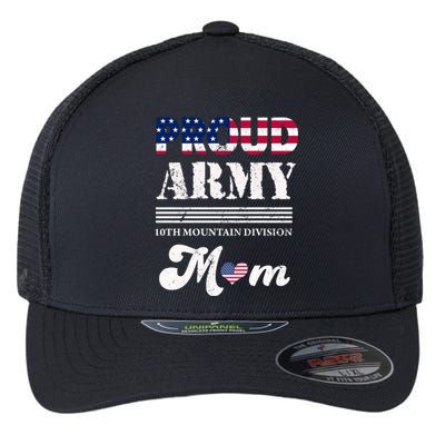 Proud Army 10th Mountain Division Mom Gift Flexfit Unipanel Trucker Cap