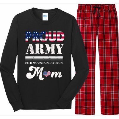 Proud Army 10th Mountain Division Mom Gift Long Sleeve Pajama Set