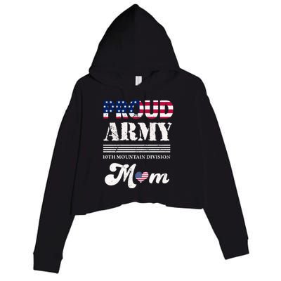 Proud Army 10th Mountain Division Mom Gift Crop Fleece Hoodie