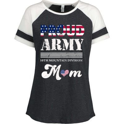 Proud Army 10th Mountain Division Mom Gift Enza Ladies Jersey Colorblock Tee