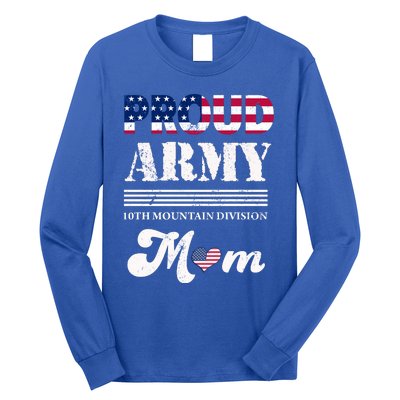 Proud Army 10th Mountain Division Mom Gift Long Sleeve Shirt