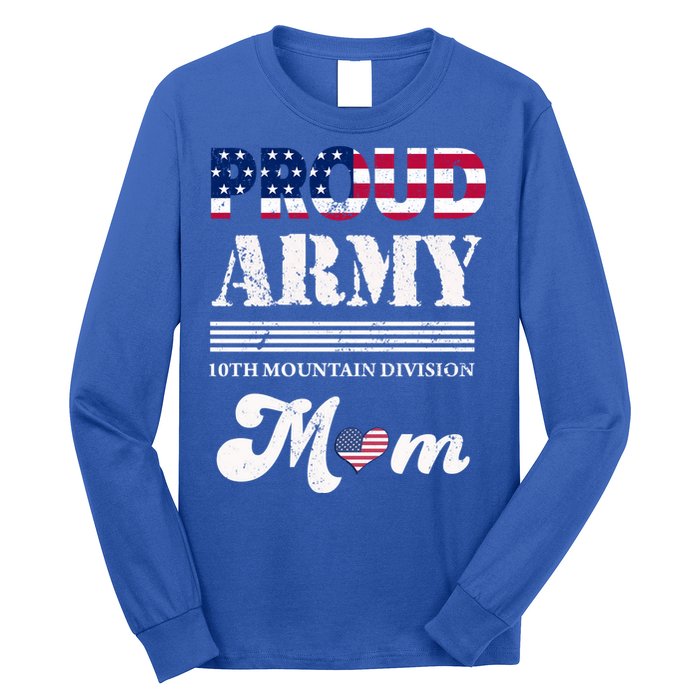 Proud Army 10th Mountain Division Mom Gift Long Sleeve Shirt