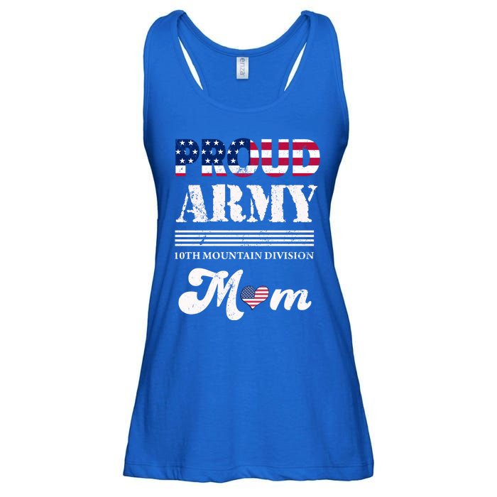 Proud Army 10th Mountain Division Mom Gift Ladies Essential Flowy Tank