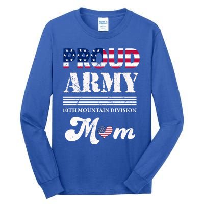 Proud Army 10th Mountain Division Mom Gift Tall Long Sleeve T-Shirt